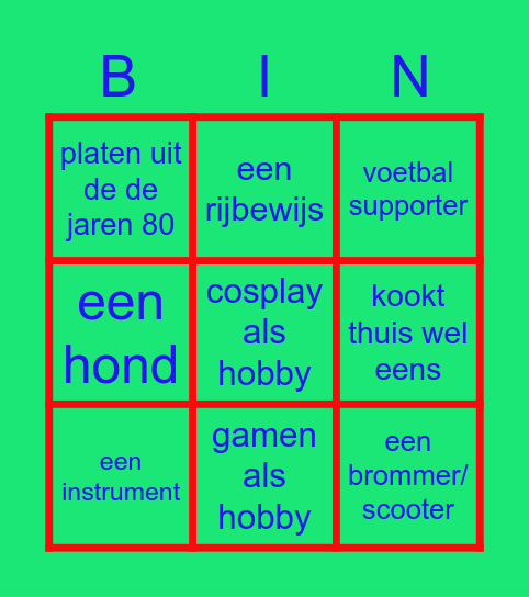 wie is of heeft er... Bingo Card