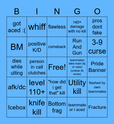 valorant Bingo Card