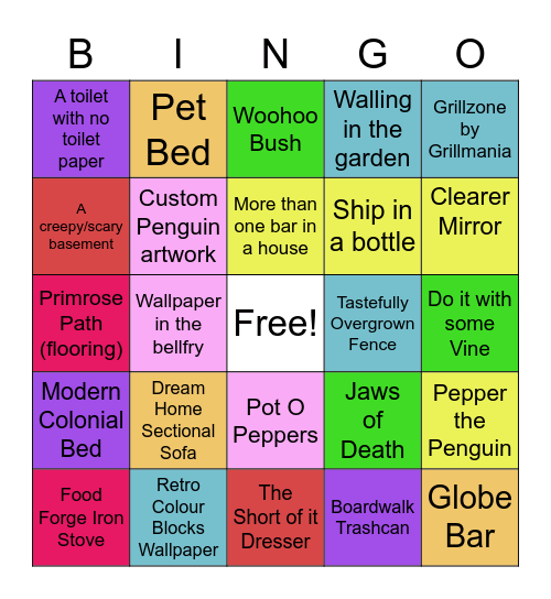 Shell Tours Charity Day Bingo Card