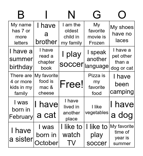Brownie Bingo! Bingo Card