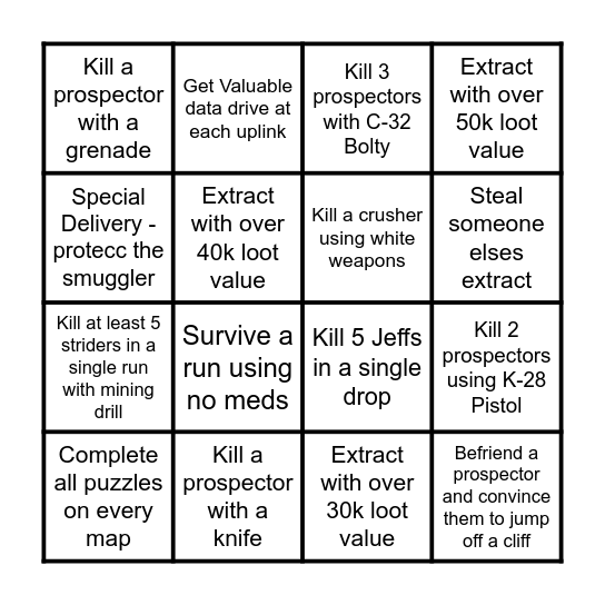 The Cycle - Bingo Game Bingo Card