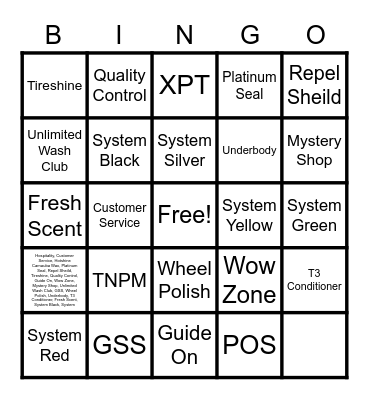 MJ Bingo Card