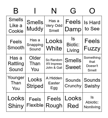 Scavenger Hunt Bingo: ____ Something That....... Bingo Card