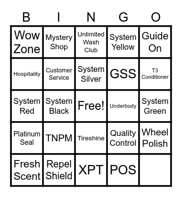 Gavyn Bingo Card