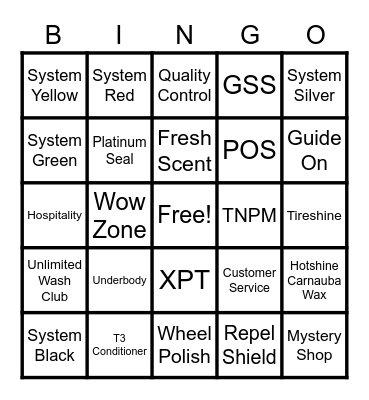 Gavyn Bingo Card