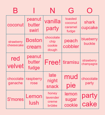 Summer Flavors!! Bingo Card
