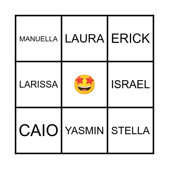 BINGO DE NOMES GREI 4A Bingo Card