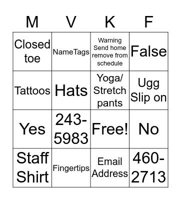 Bingo Card