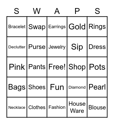 Shop N Swap Bingo Card