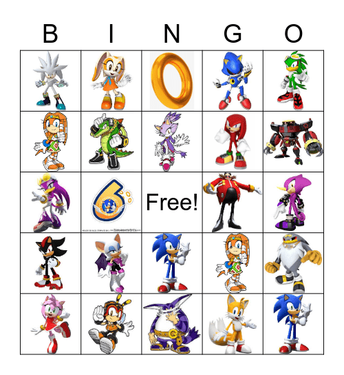 Sonic Bingo Card