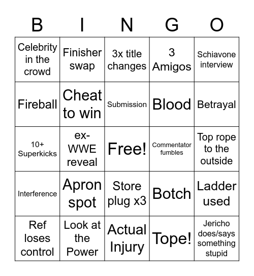 Forbidden Door Bingo Card