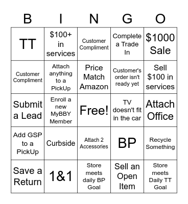 Customer Service Bingo Card