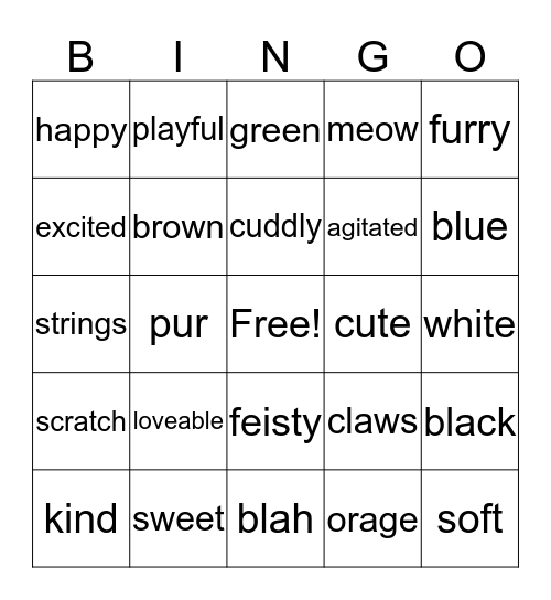 cats Bingo Card