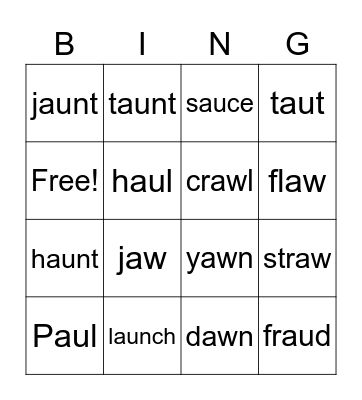 GROUP 4 Bingo Card