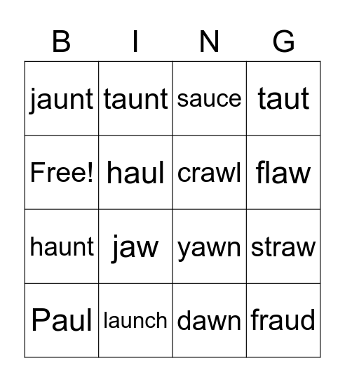 GROUP 4 Bingo Card