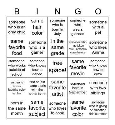 Digital Art Icebreaker Bingo! Bingo Card