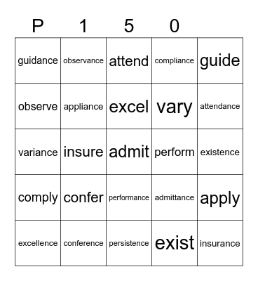Purple 150 Bingo Card
