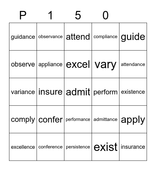 Purple 150 Bingo Card