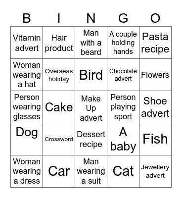 Magazine Bingo Card
