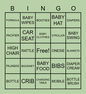 BABY BINGO Card