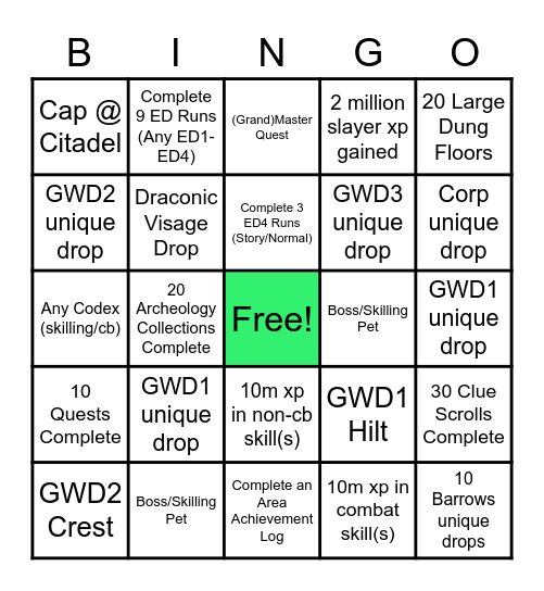 ETK July 2022 Event Bingo Card