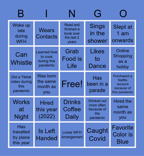 OD Bingo Activity Bingo Card