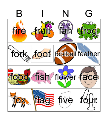 /f/ Bingo Card