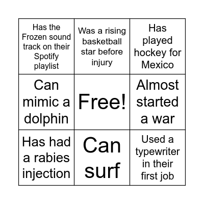 Find someone who..... Bingo Card
