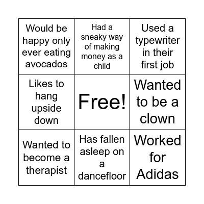 Find someone who..... Bingo Card