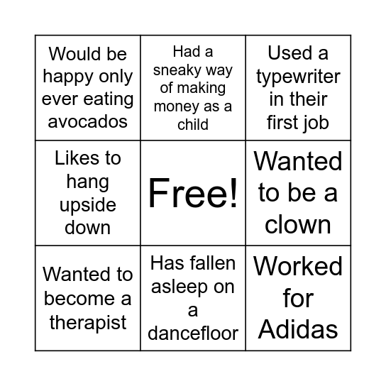 Find someone who..... Bingo Card