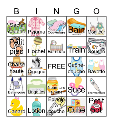 Baby Shower Bingo Card