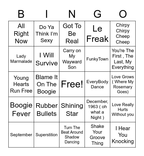 That '70s Show Bingo Card