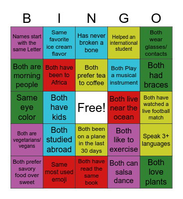 Illuminators Bingo Card