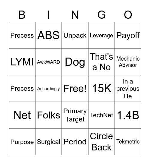 You Do You Dog Bingo Card