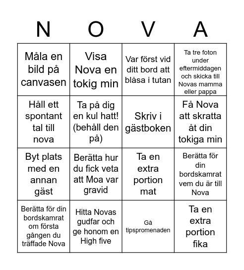 Bingo! Bingo Card