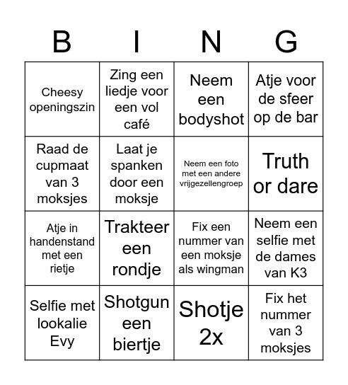 BINGO FABRICE Bingo Card