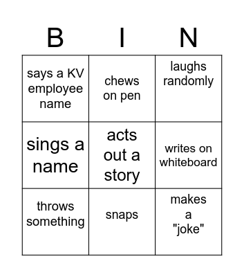 Kathleen Bingo Card