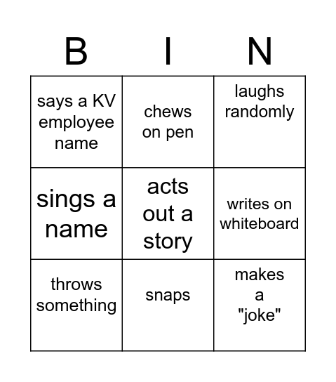 Kathleen Bingo Card