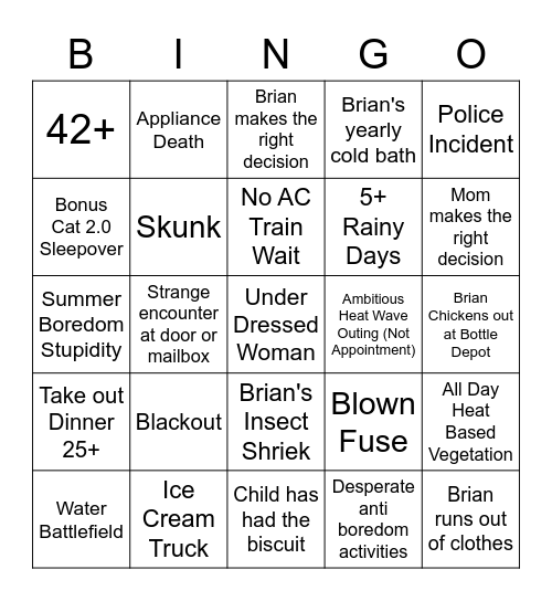 Summer Bingo 2022 Bingo Card