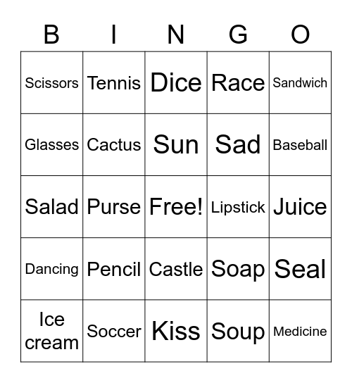 /S/ Word Bingo! Bingo Card