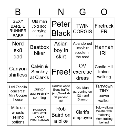 BLANCO ST. BINGO Card