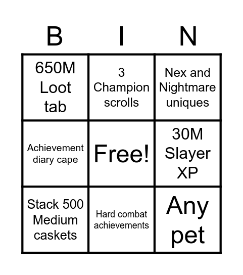 Step 4 Bingo Card