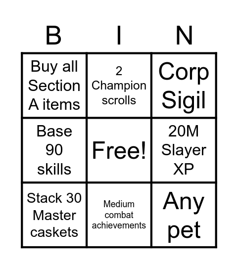 Step 3 Bingo Card