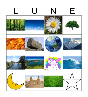 La nature Bingo Card