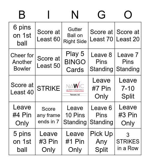 NAWIC BOWLING Bingo Card