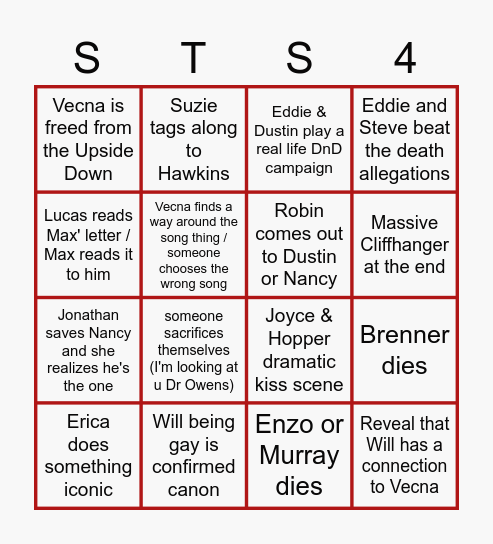 Vol 2 Bingo Card