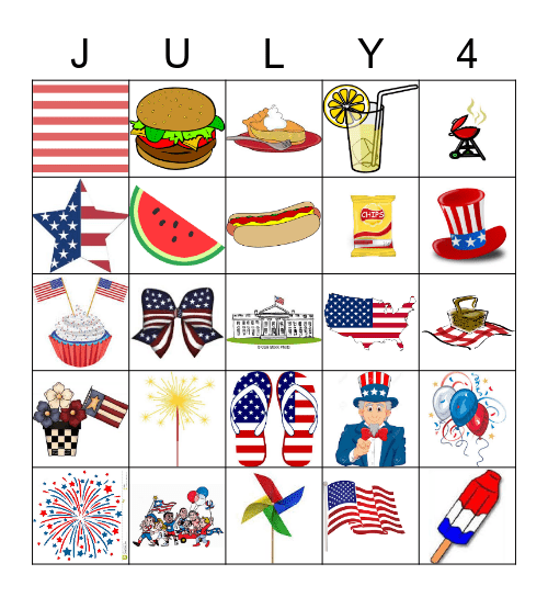 4th of july Bingo Card