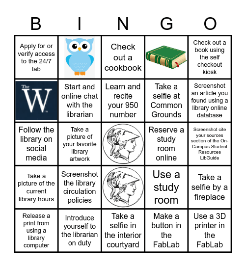 Fant Memorial Library Bingo Card