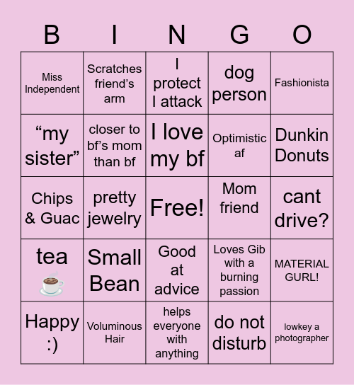 Safa Bingo Card