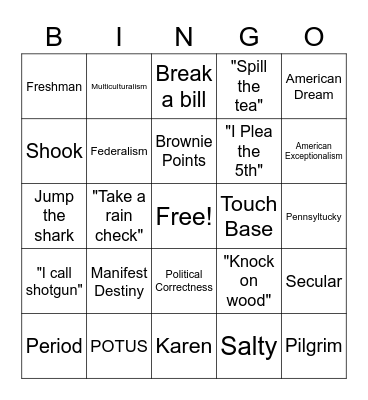 6/28 bingo Card